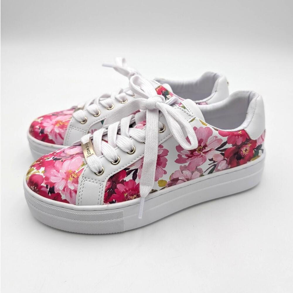 Nine West Gatspy Sneakers Women's Pink/Tea Party Floral Multi Size US6M EU36.5